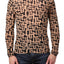 Andres Velasco Black/Tan Sheer Mesh Abstract Tee