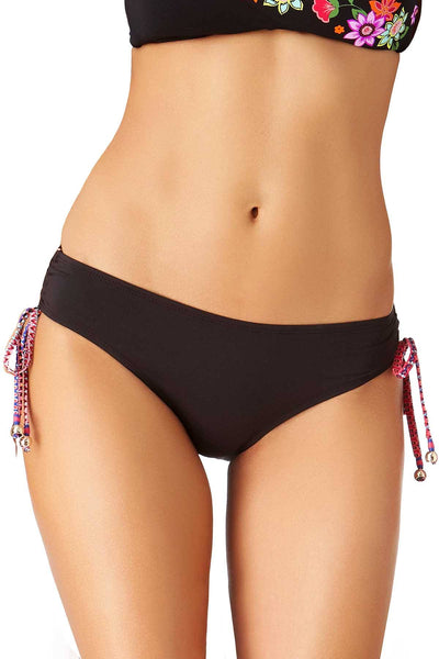 Anne Cole Black Fleetwood Side Tie Bikini Bottom