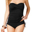 Anne Cole Black Twist-Front Ruched Bandeau Tankini Top