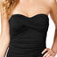 Anne Cole Black Twist-Front Ruched Bandeau Tankini Top