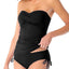 Anne Cole Black Twist-Front Ruched Bandeau Tankini Top
