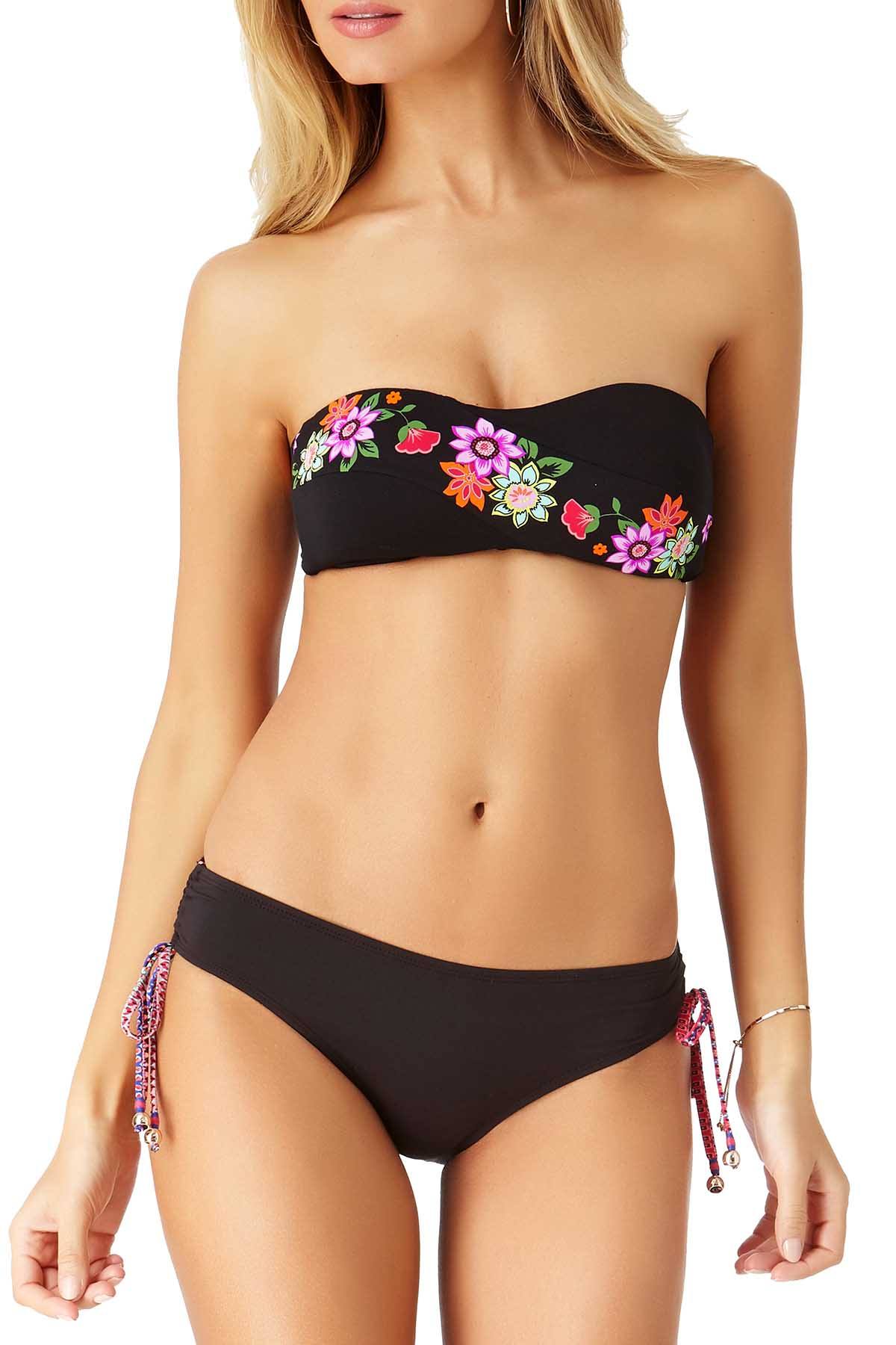 Anne Cole Fleetwood Floral Print Bandeau Bikini Top