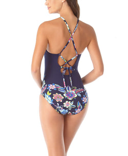 Anne Cole Holiday Paisley Cross-back One-piece Swimsuit Holiday Paisley Navy thumbnail 2