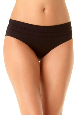 Anne Cole 'Live in Color' High Waist Convertible Bikini Bottom in Black thumbnail 2