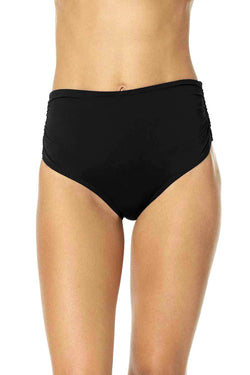 Anne Cole 'Live in Color' High Waist Convertible Bikini Bottom in Black thumbnail 4