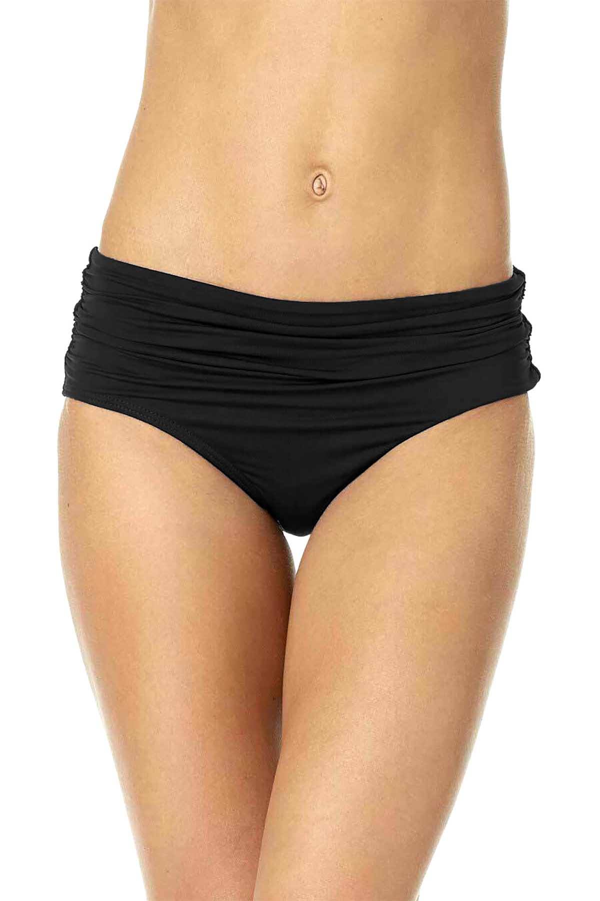 Anne Cole 'Live in Color' High Waist Convertible Bikini Bottom in Black