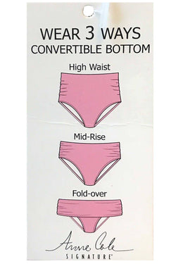 Anne Cole 'Live in Color' High Waist Convertible Bikini Bottom in Black thumbnail 3