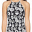 Anne Cole Make a Sash Printed High Neck Tankini Top in Black/White