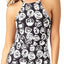 Anne Cole Make a Sash Printed High Neck Tankini Top in Black/White