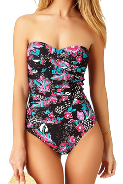Anne Cole Multi-Color/Floral Thats-A-Wrap Printed Twist One-Piece Swimsuit thumbnail 1