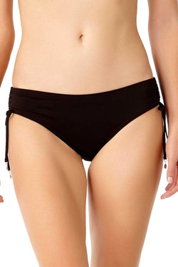 Anne Cole Side Tie Swim Brief Bottom in Black thumbnail 3