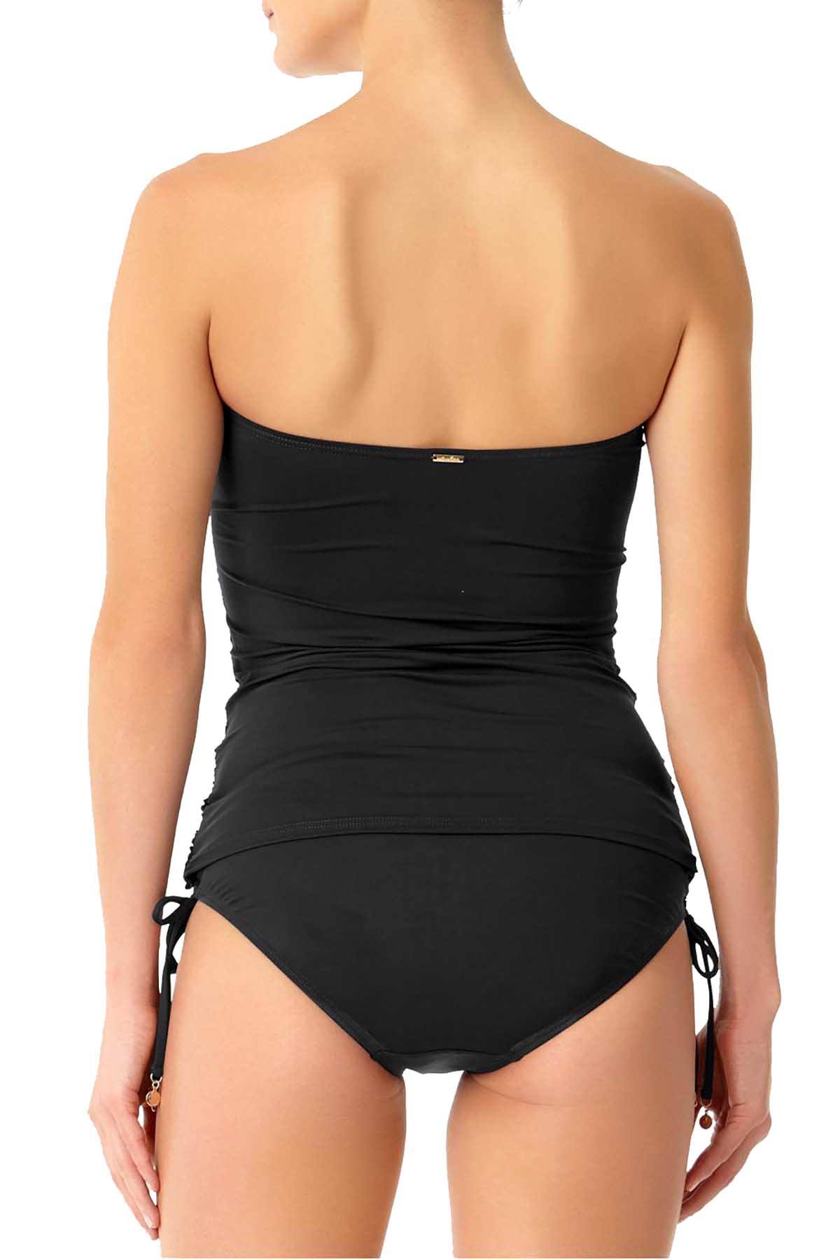 Anne Cole Side Tie Swim Brief Bottom in Black