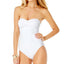 Anne Cole Twist-front Ruched One-piece Swimsuit White