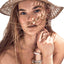 Aqua Natural Straw Open Work Panama Hat