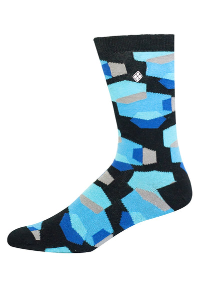 Argoz Black/Blue Evening Commute Crew Sock