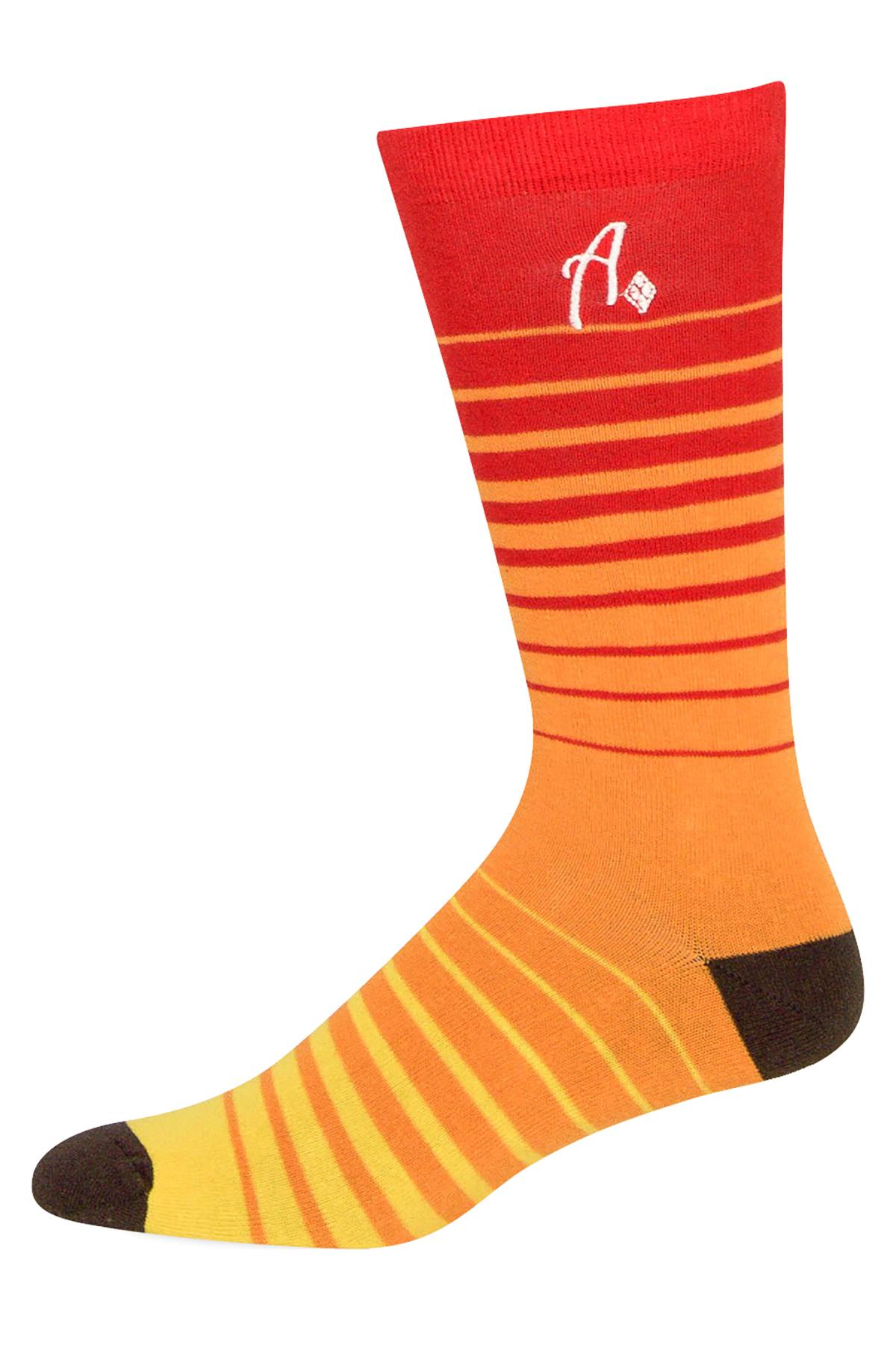 Argoz Red/Orange Sunset Strip Crew Sock