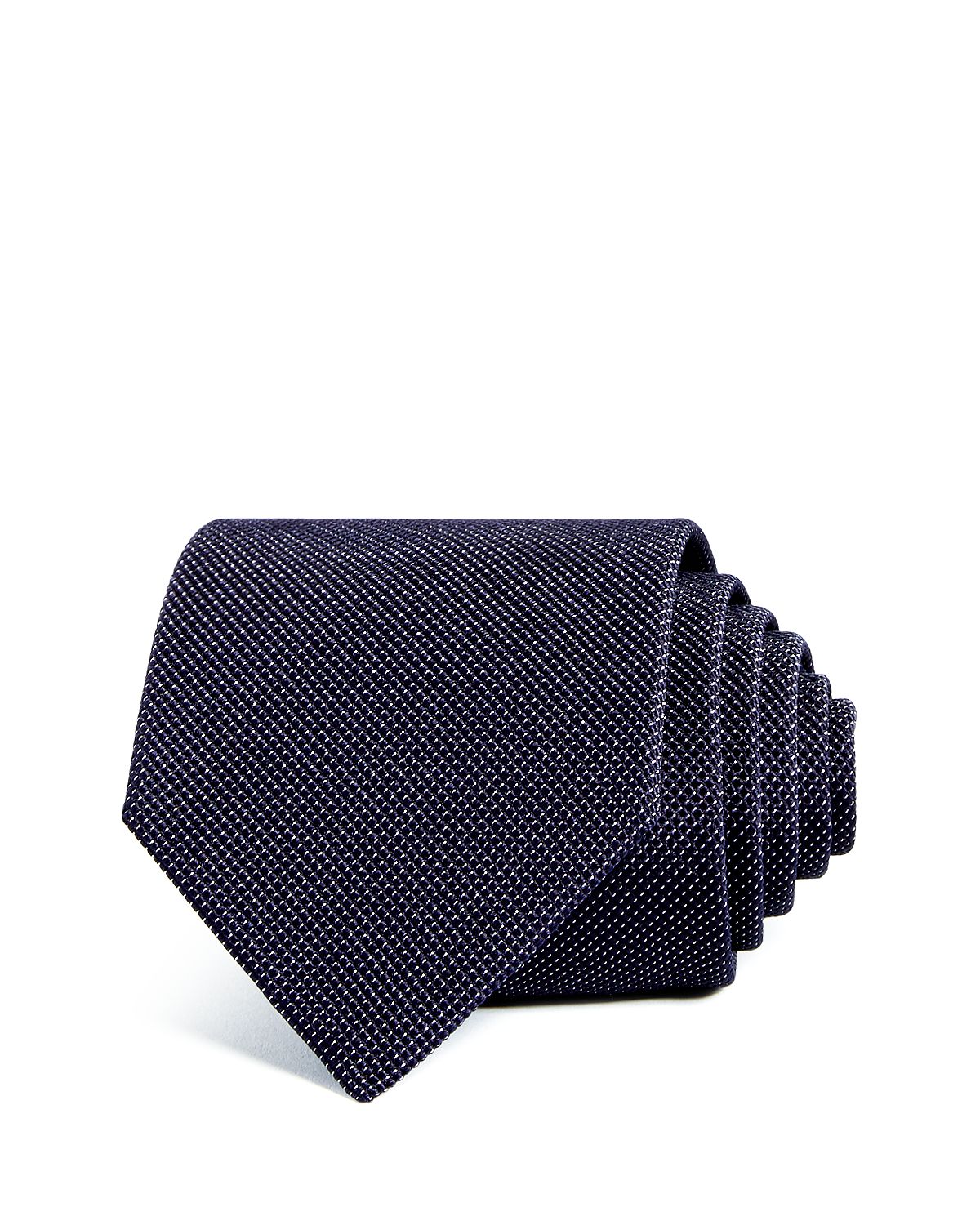 Armani Micro Dot Silk Wide Tie Solid Blue