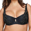 Ashley Graham PLUS Black Lace and Keyhole Diva Demi Bra