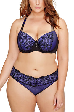 Ashley Graham PLUS Black/Purple-Rain Showstopper Balconette Underwire Bra thumbnail 2