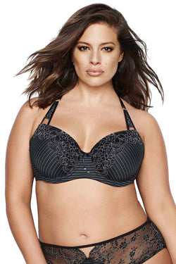 Ashley Graham PLUS Black Showstopper Balconette Bra thumbnail 4