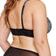 Ashley Graham PLUS Black/Silver-Rain Diva Lace Underwire Demi Bra
