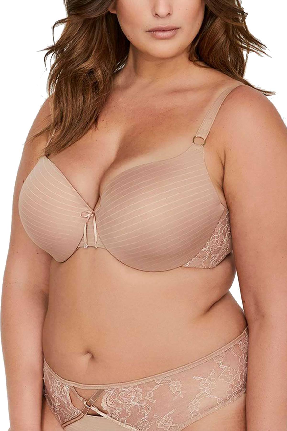 Ashley Graham PLUS Cappuccino Icon T-Shirt Bra