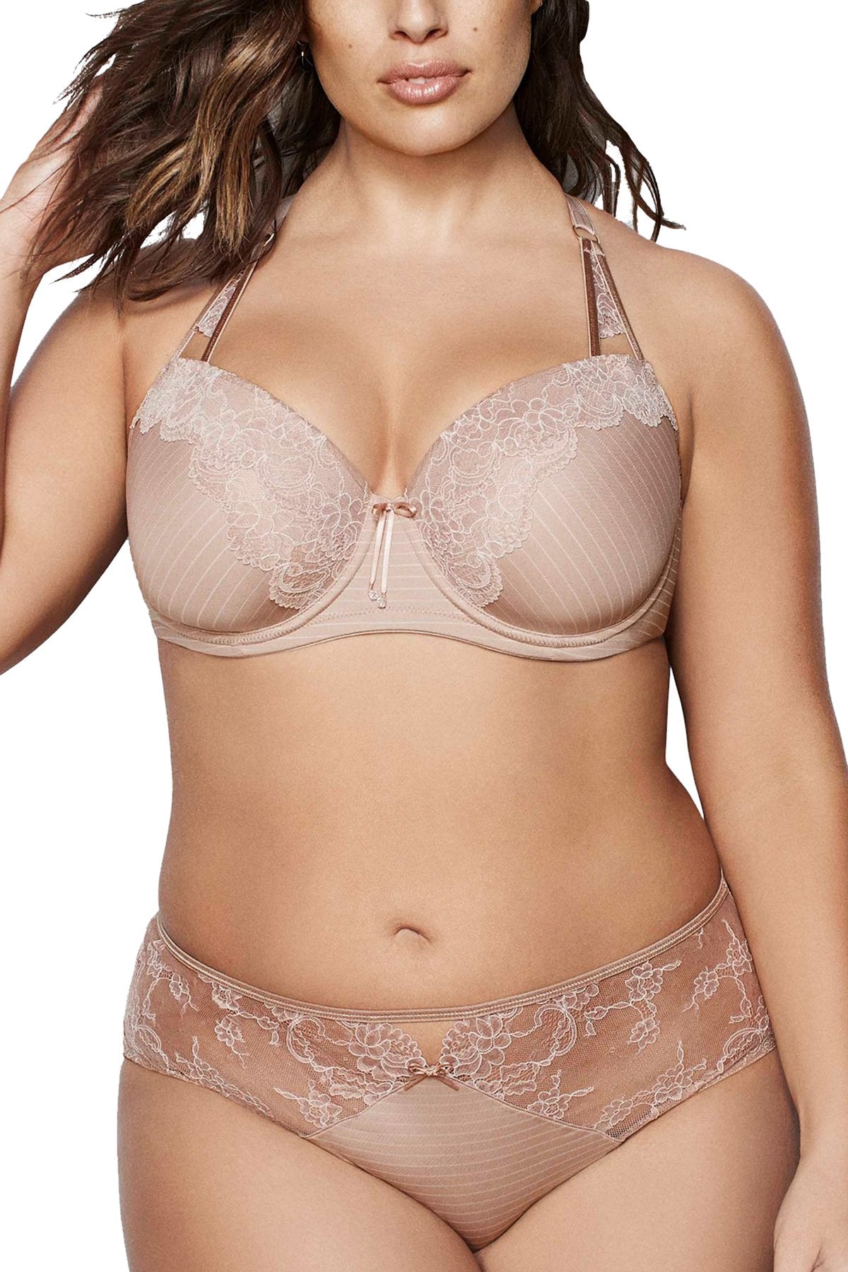 Ashley Graham PLUS Cappuccino Showstopper Balconette Bra