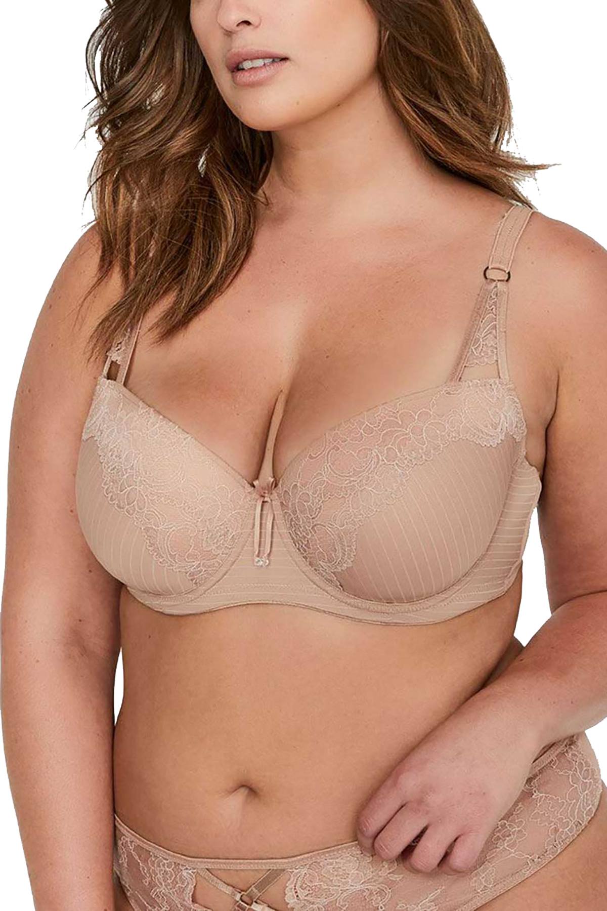 Ashley Graham PLUS Cappuccino Showstopper Balconette Bra