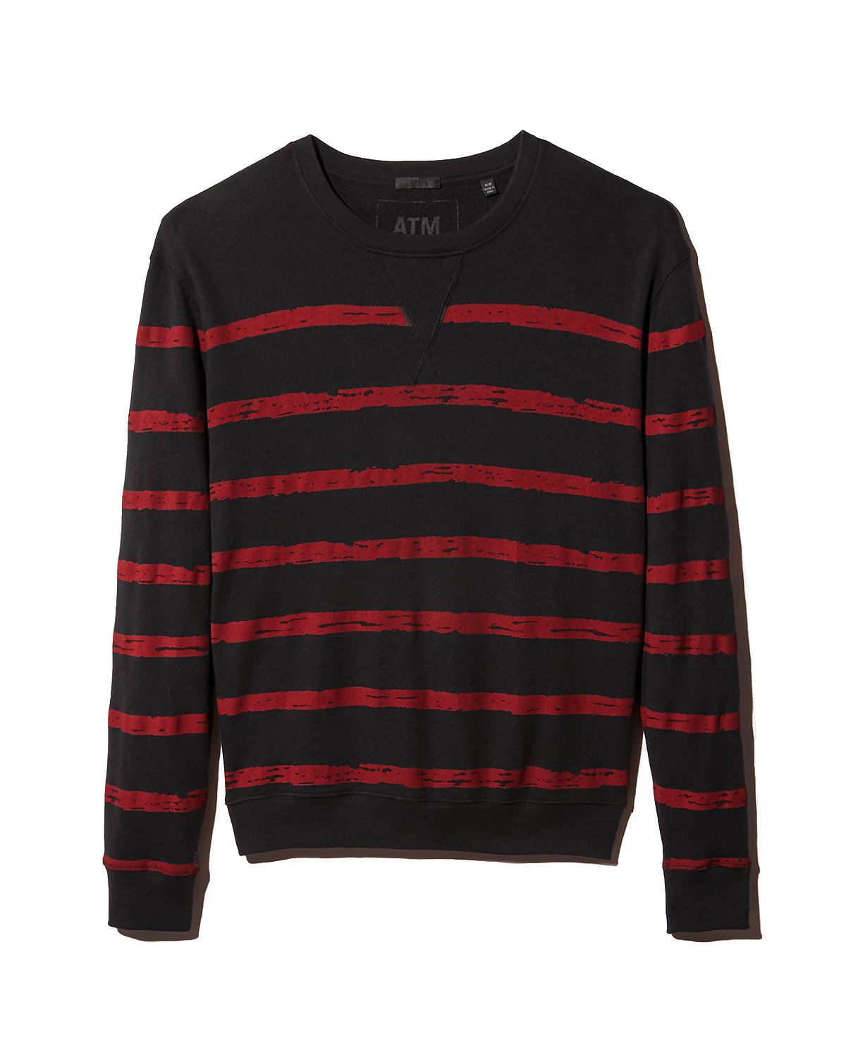 Atm Anthony Thomas Melillo French Terry Broken-stripe Sweatshirt Black/Red