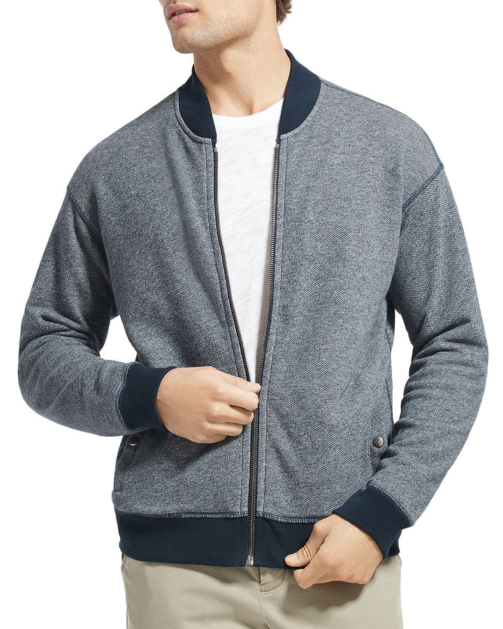 Atm Anthony Thomas Melillo French Terry Zip-front Bomber Jacket Blue