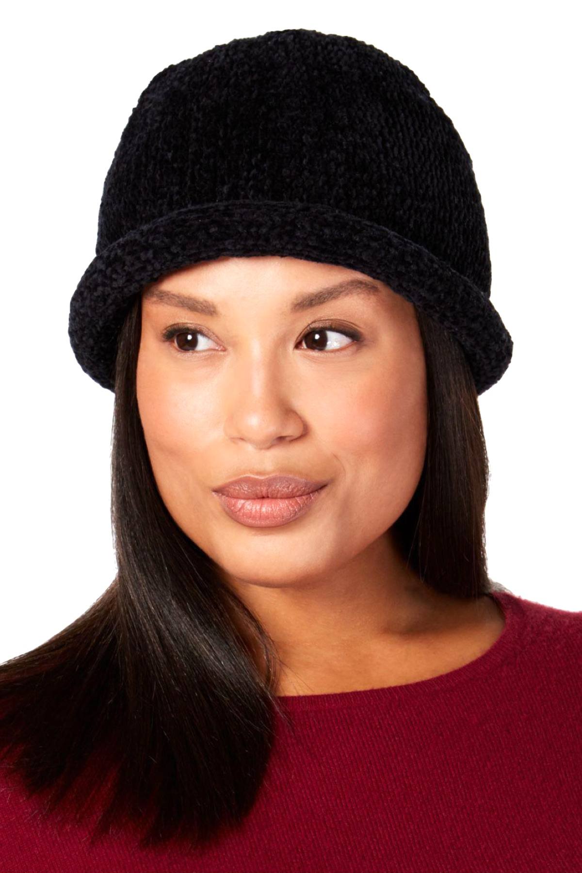 August Hat Co. Black Chenille Roll Up Hat