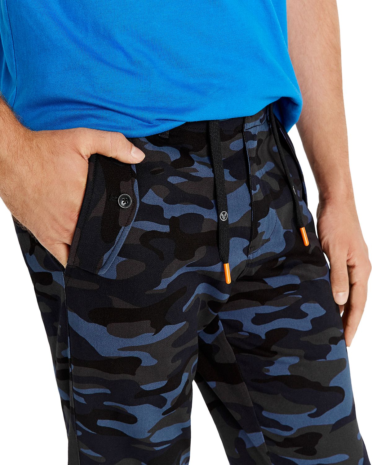 Avirex Camo Drawstring Cargo Slim Fit Pants Navy Camo