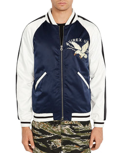 Avirex Color-block Slim Fit Bomber Jacket Navy Blazer thumbnail 1