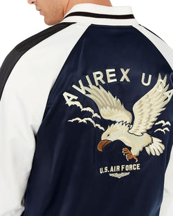 Avirex Color-block Slim Fit Bomber Jacket Navy Blazer thumbnail 2