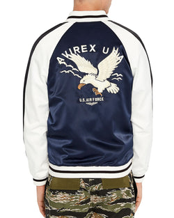 Avirex Color-block Slim Fit Bomber Jacket Navy Blazer thumbnail 4