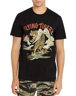 Avirex Flying Tiger Logo Graphic Tee Jet Black thumbnail 1