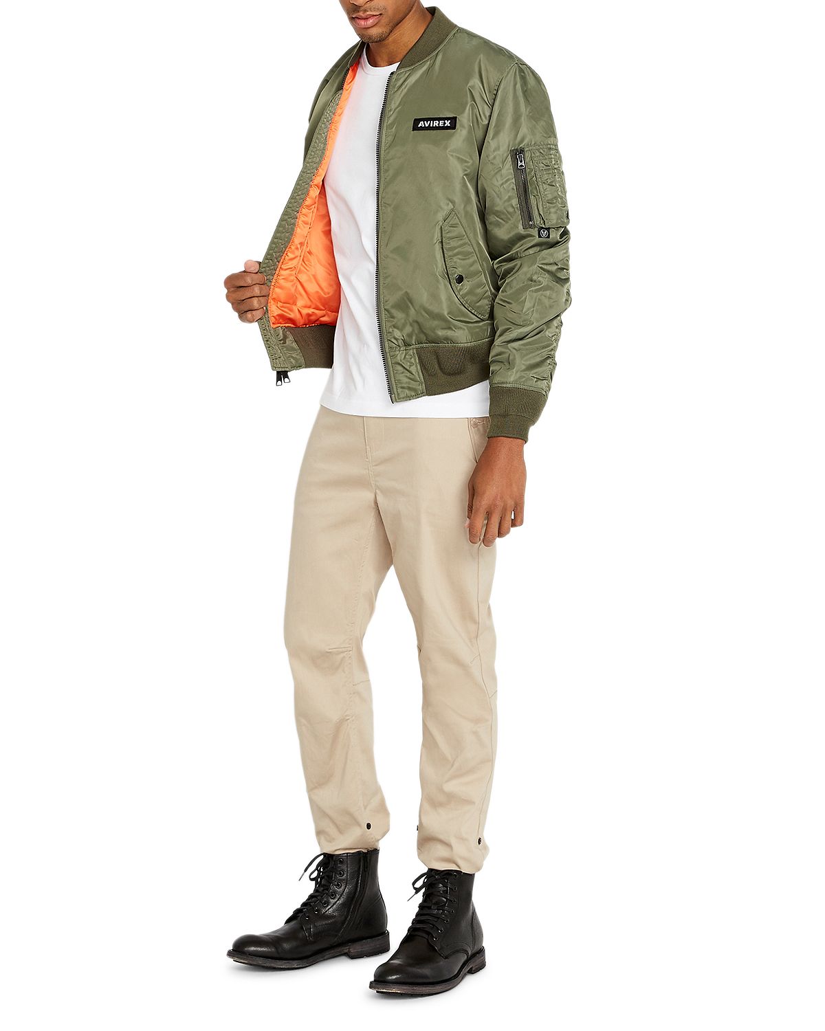 Avirex Ma-1 Logo Bomber Jacket Military Olive