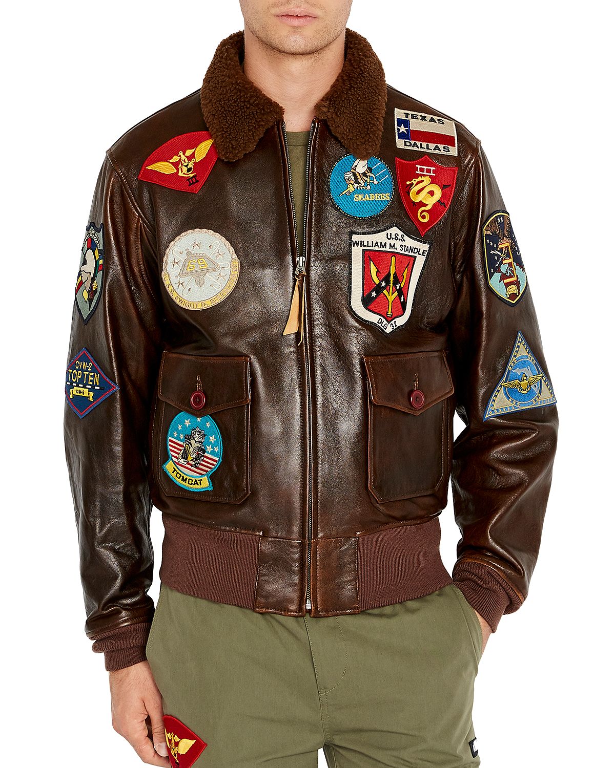 Avirex Regular Fit Aviator Jacket 2 Tone Tango