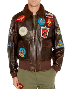 Avirex Regular Fit Aviator Jacket 2 Tone Tango thumbnail 1