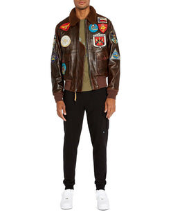 Avirex Regular Fit Aviator Jacket 2 Tone Tango thumbnail 2