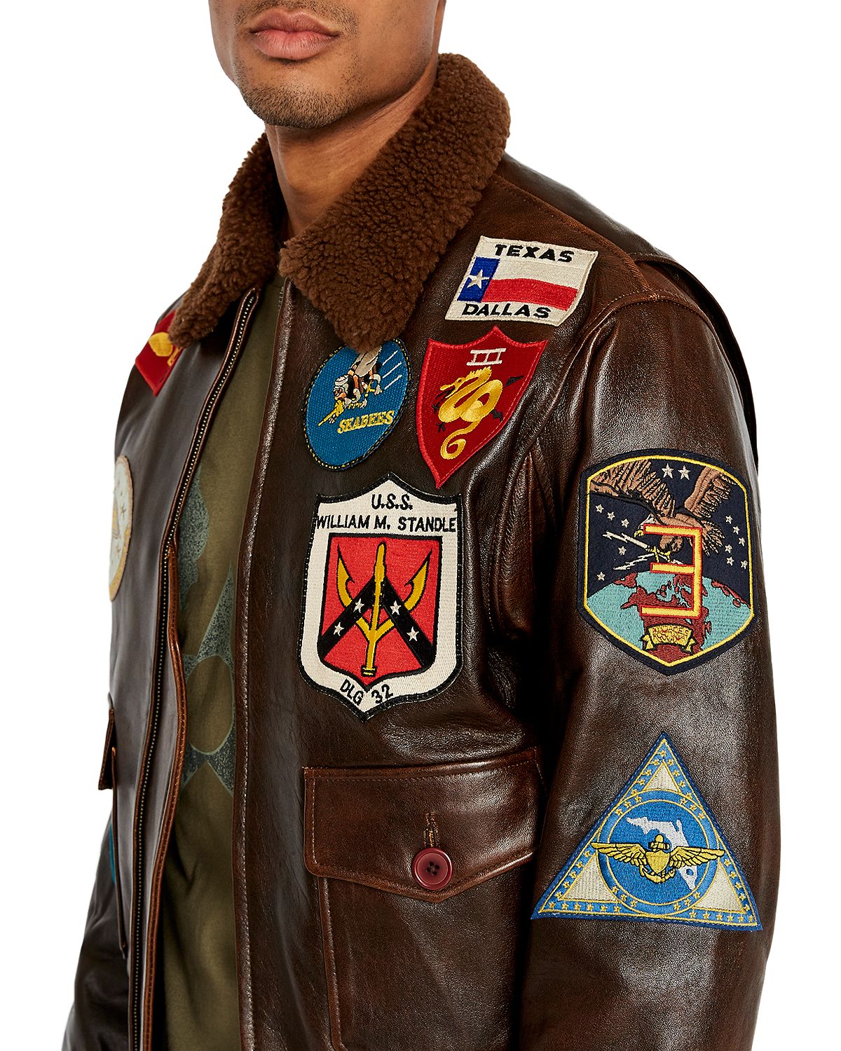 Avirex Regular Fit Aviator Jacket 2 Tone Tango
