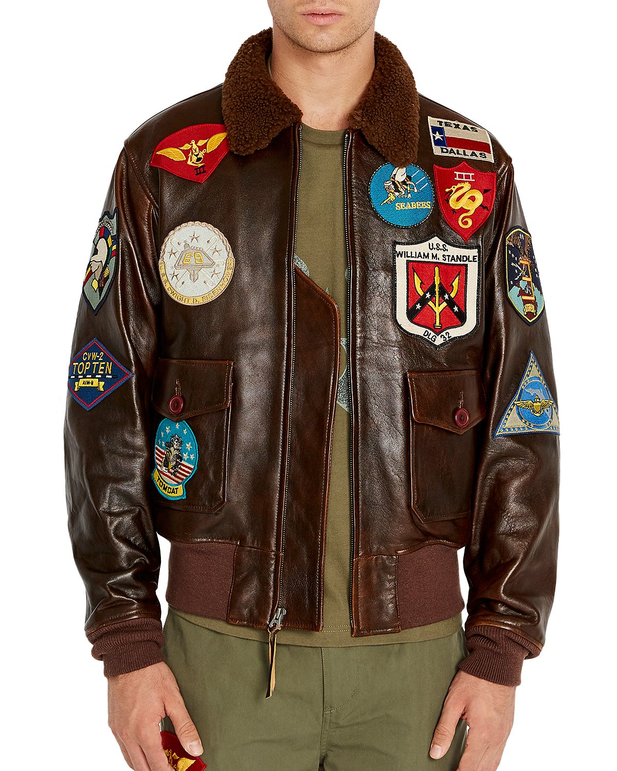 Avirex Regular Fit Aviator Jacket 2 Tone Tango