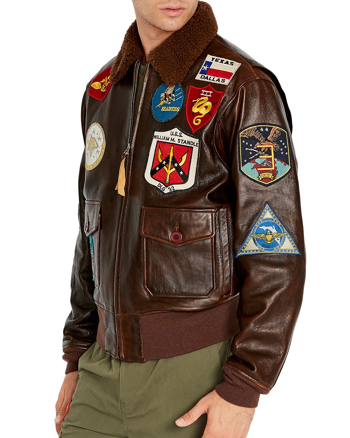 Avirex Regular Fit Aviator Jacket 2 Tone Tango