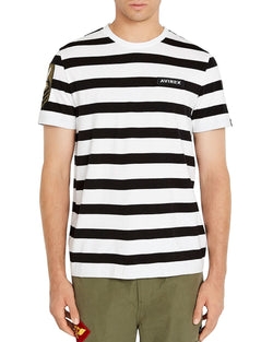 Avirex Striped Logo Tee Jet Black thumbnail 1