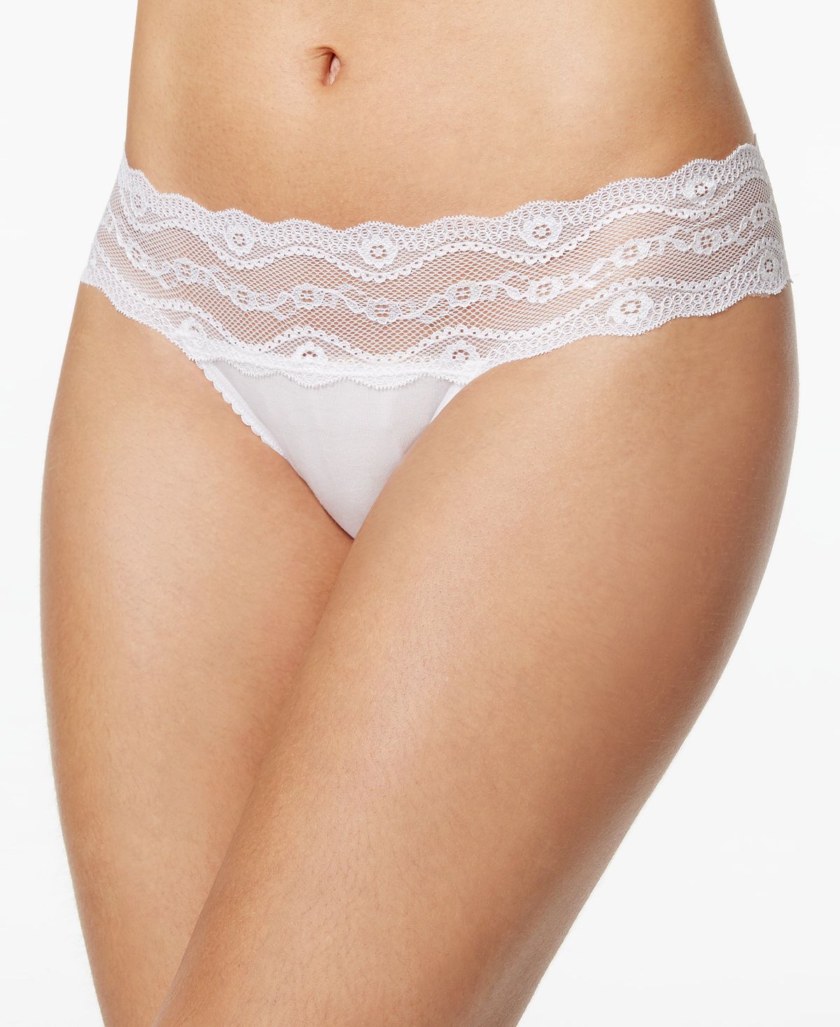 B.tempt'd By Wacoal B.adorable Lace-waistband Bikini Underwear 932182 White