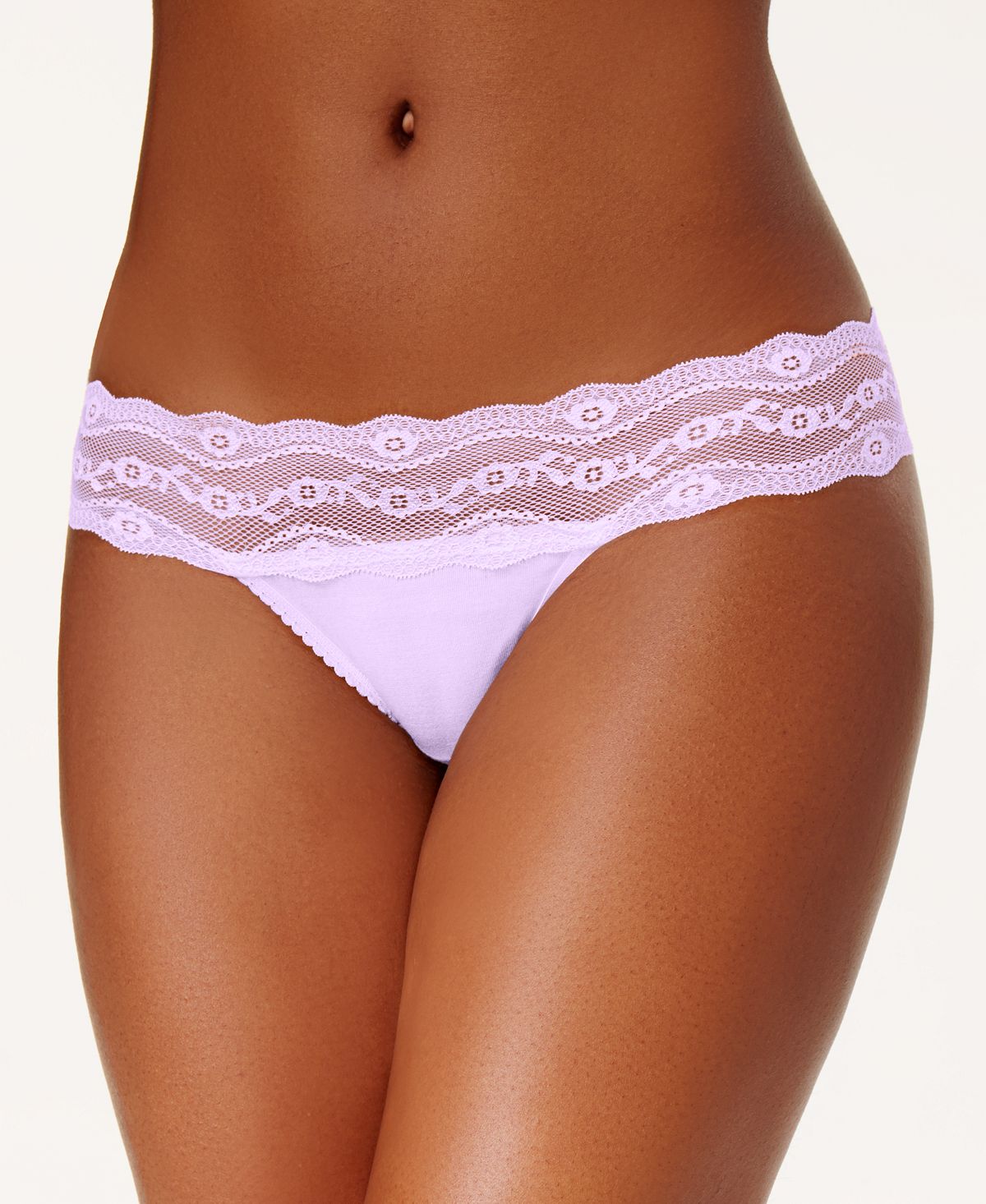 B.tempt'd By Wacoal B.adorable Lace-waistband Thong Underwear 933182 Pastel Lilac