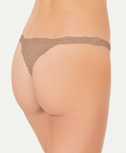 B.tempt'd Wo Insta Ready Lace Trim Thong 976229 Au Natural thumbnail 2