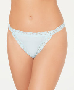 B.tempt'd Wo Insta Ready Lace Trim Thong 976229 Iced Aqua thumbnail 1