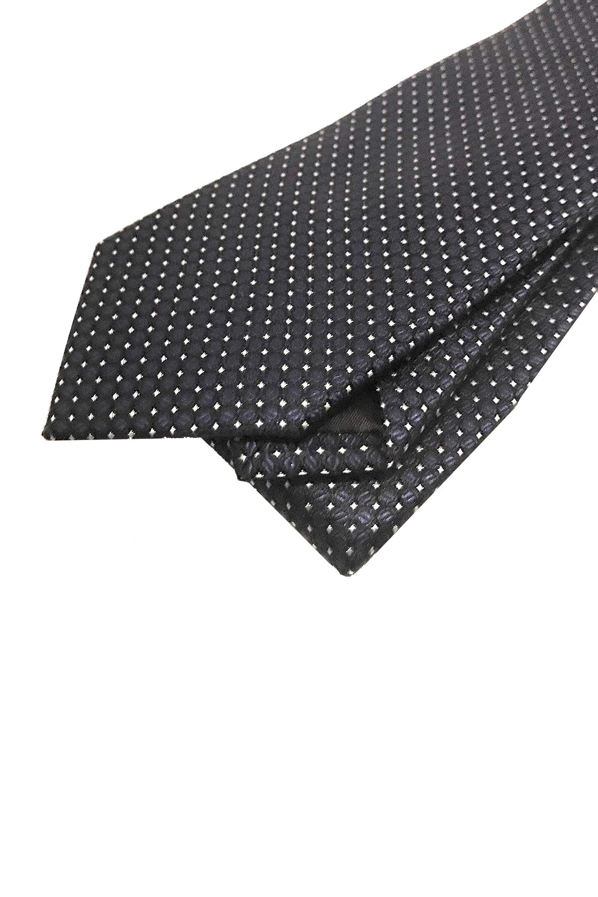 BAR III Black Caanam Mini Dotted Silk Tie