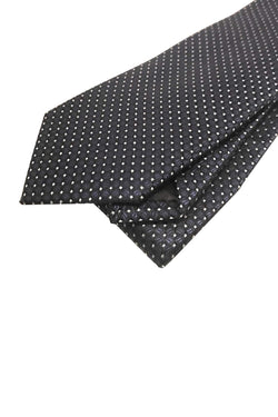 BAR III Black Caanam Mini Dotted Silk Tie thumbnail 2